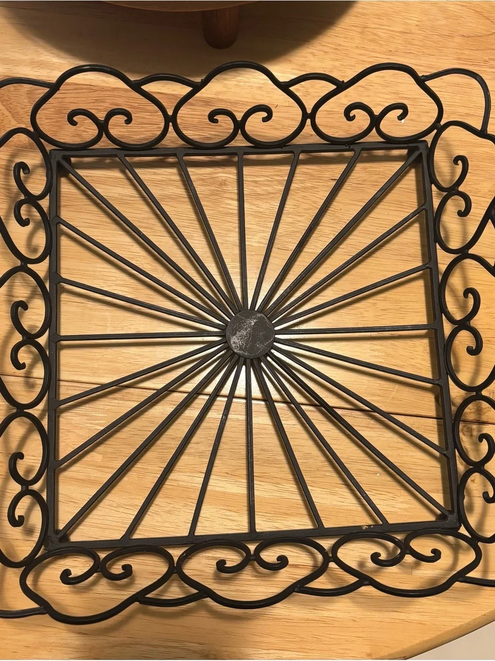 Decorative Black Metal Square Serving Tray - Black
